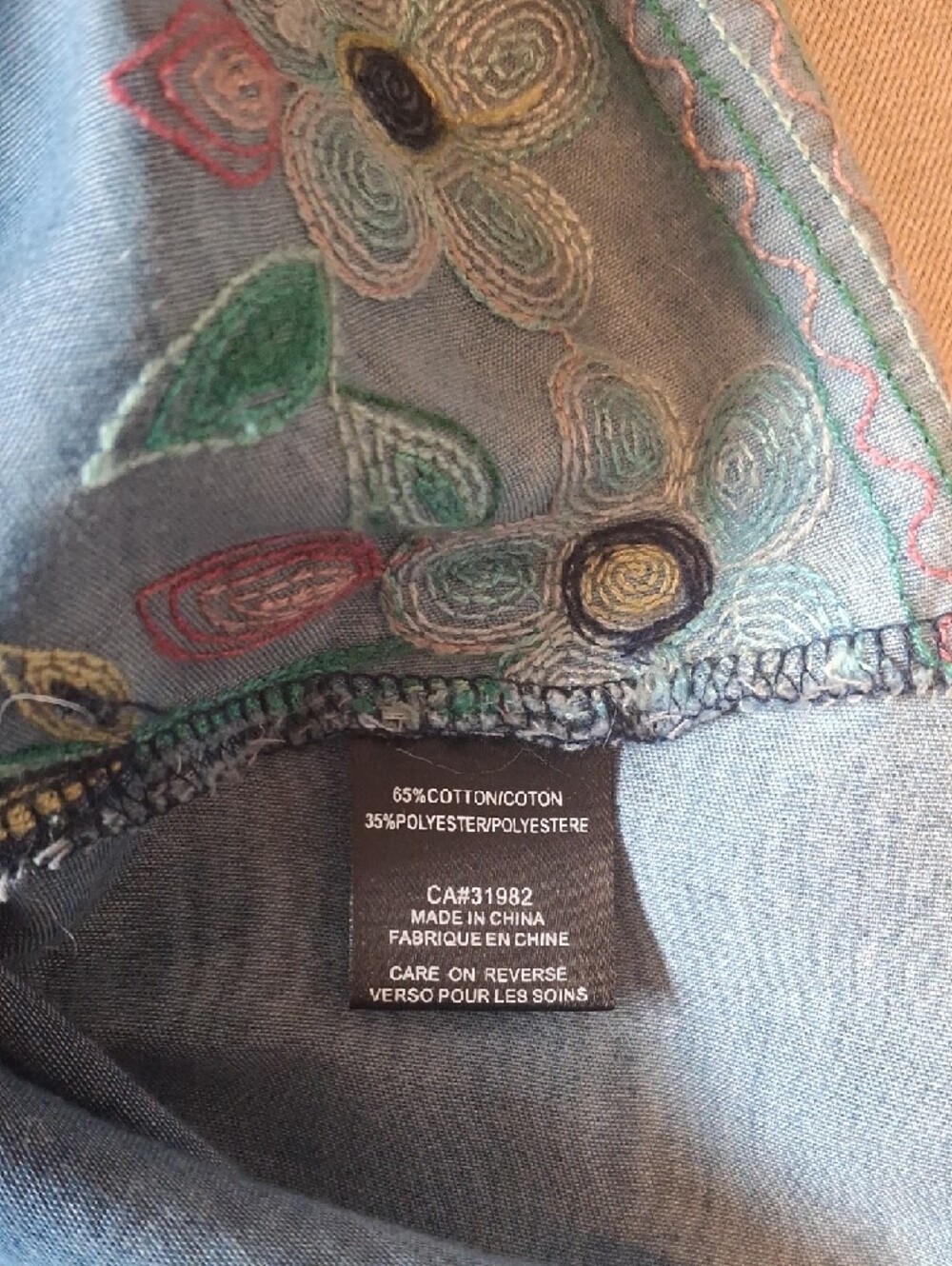 Minkas Boho Floral Embroidered Cold Shoulder Blouse Large - Picture 3 of 9